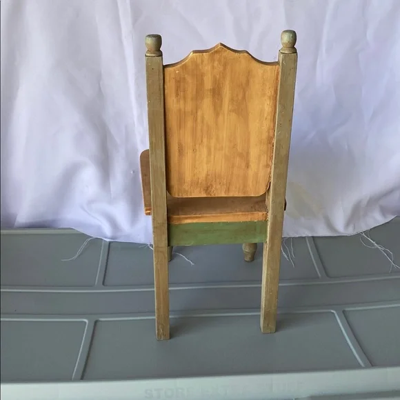 Vintage Hand Painted Floral Wooden Chair with Hand-Painted Design - Picture 3 of 9